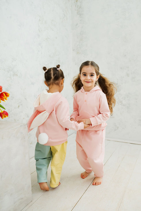 PINK JERSEY BUNNY HOODIE